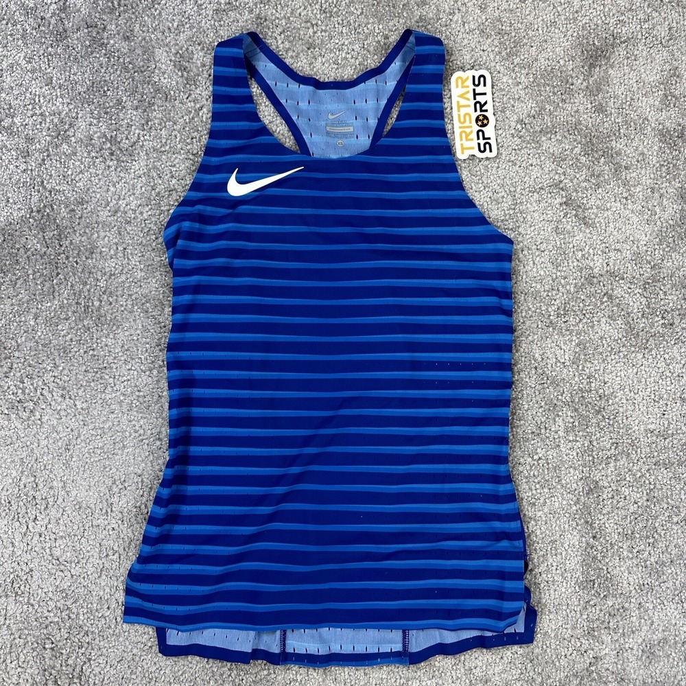 Nike Pro Elite Running Singlet Womens XS Blue Made In USA Track CU9996-XXX